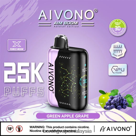 Borong Vape - Aivono AIM BOOM 25000 anggur epal hijau TZ062V346