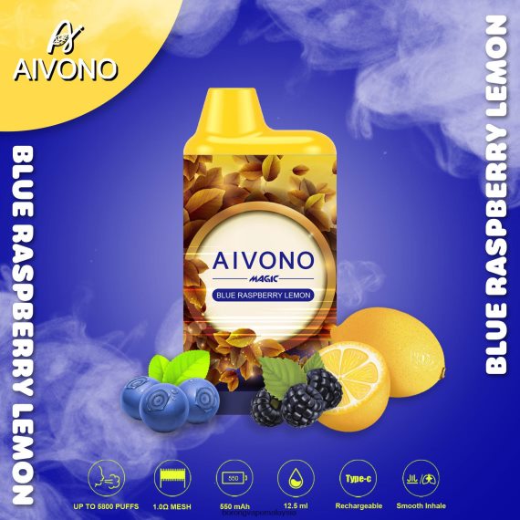 Borong Vape - Aivono AIM MAGIC 5800 rokok kotak mulut limau raspberi biru TZ062V91