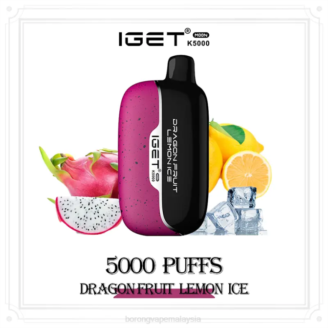 Borong Vape - IGET Moon k5000 ais lemon buah naga F60020