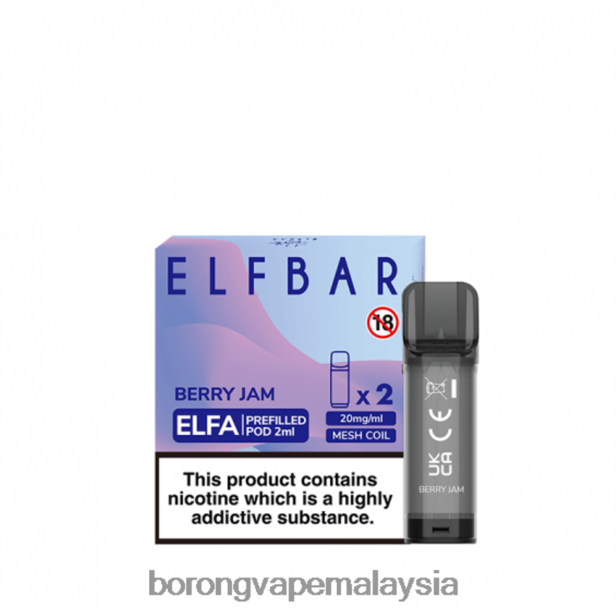 Borong Vape - jem beri 88BL20341 ELFBAR Elfa pod pra-isi - 2ml - 20mg (2 pek)