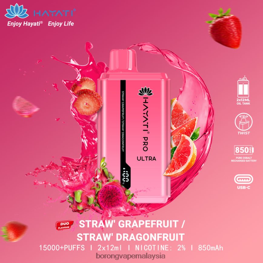 Borong Vape - limau gedang strawberi/strawberi 88BL20231 Hayati Pro Ultra