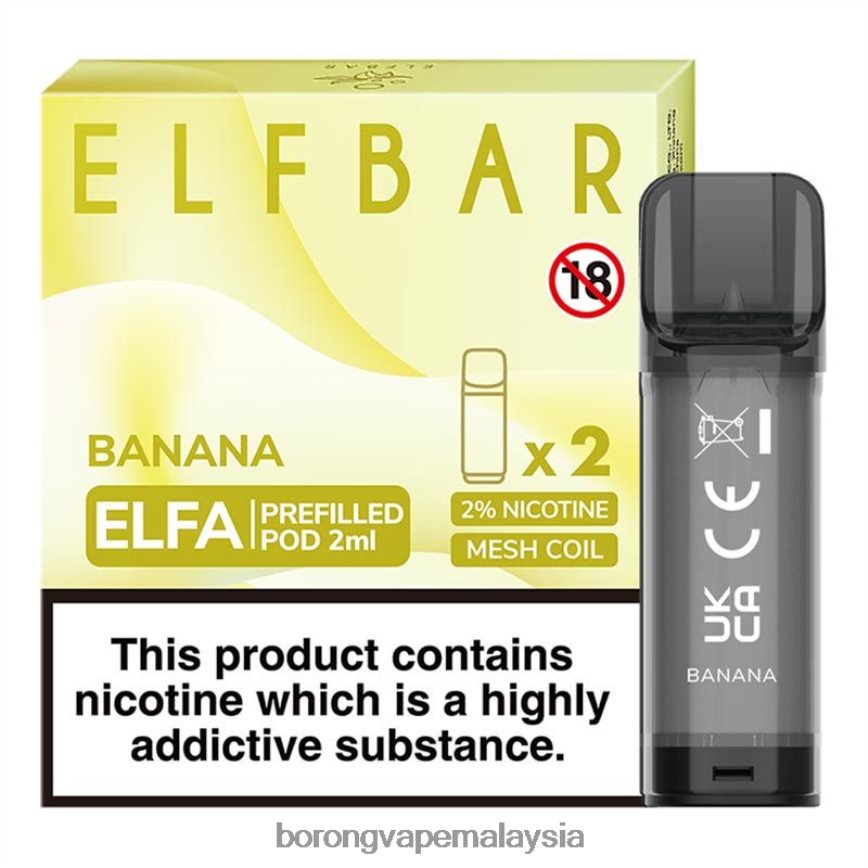 Borong Vape Malaysia - pisang 88BL20315 ELFBAR Elfa pod pra-isi - 2ml - 20mg (2 pek)