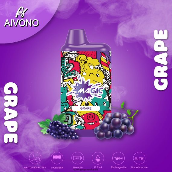 Borong Vape Murah - Aivono AIM MAGIC 5800 rokok kotak mulut anggur TZ062V92