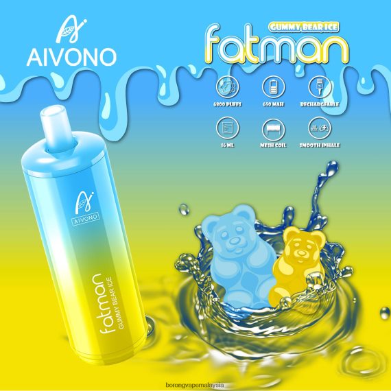 Borong Vape Murah - Aivono FATMAN 6800 ais beruang bergetah TZ062V32