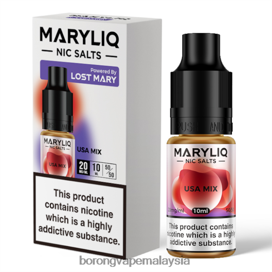 Borong Vape Murah - campuran usa 88BL20462 LOST MARY MARYLIQ garam nic - 10ml - 20mg