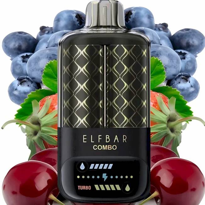 Borong Vape Murah - raspberi masam blueberry  ceri Elf Bar Combo 25000 8VFV2