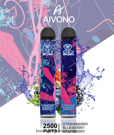 Harga Borong Vape - Aivono AIM SNAKE 2500 raspberi blueberry strawberi TZ062V318