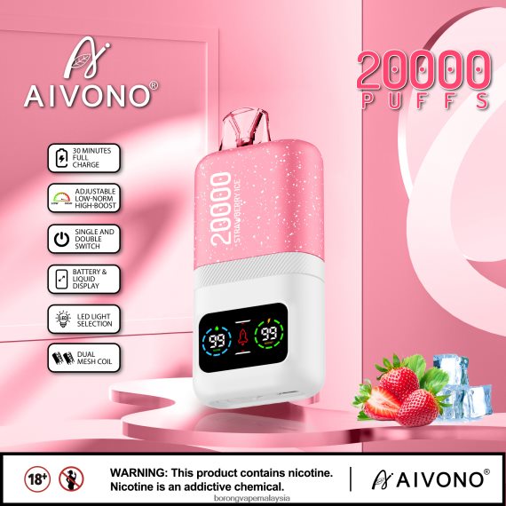 Harga Rokok Elektronik Malaysia - Aivono AIM magic 20000 ais strawberi TZ062V74