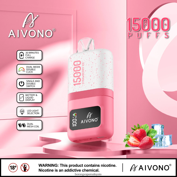 Rokok Elektrik Malaysia - Aivono AIM magic 15000 ais strawberi TZ062V71