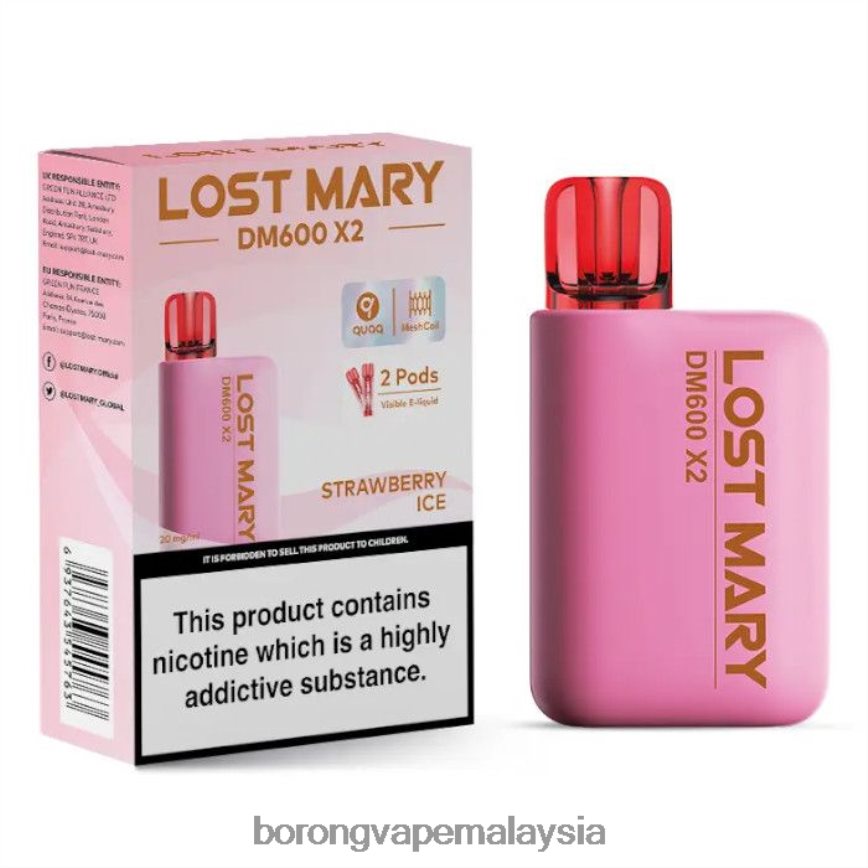 Rokok Elektrik Malaysia - ais strawberi 88BL20480 LOST MARY DM600 X2