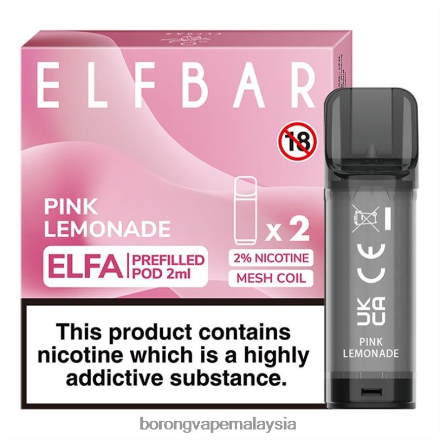 Rokok Elektrik Malaysia - limau merah jambu 88BL20320 ELFBAR Elfa pod pra-isi - 2ml - 20mg (2 pek)