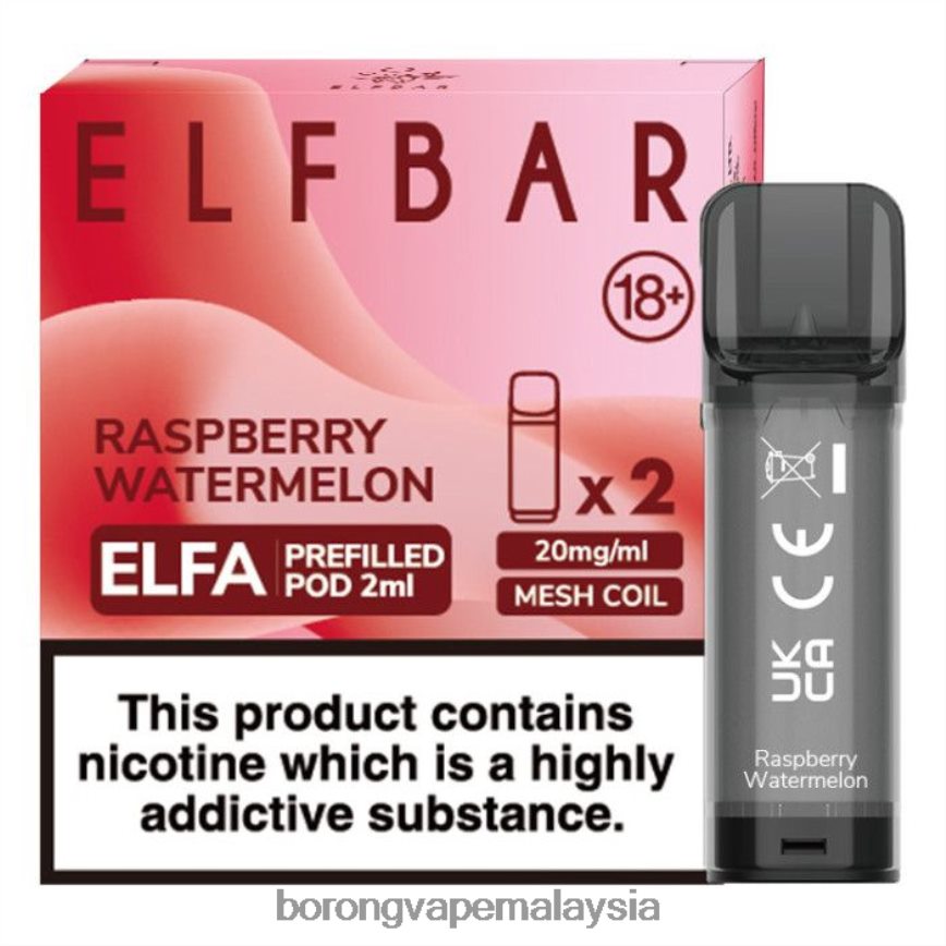 Rokok Elektrik Malaysia - tembikai raspberi 88BL20330 ELFBAR Elfa pod pra-isi - 2ml - 20mg (2 pek)