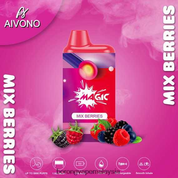 Rokok Elektronik Atau Vape - Aivono AIM MAGIC 5800 rokok kotak mulut campurkan buah beri TZ062V100