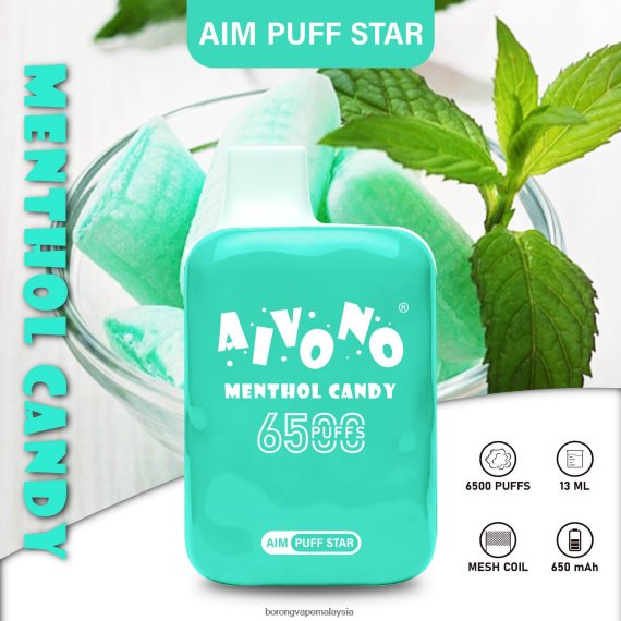 Rokok Elektronik Atau Vape - Aivono AIM PUFF STAR 6500 gula-gula mentol TZ062V295