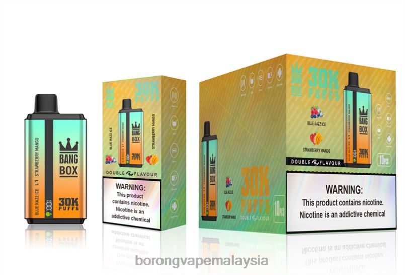 Rokok Elektronik Atau Vape - Bang Box 30000 sedutan dwi perisa ais razz biru  mangga strawberi ZT82873