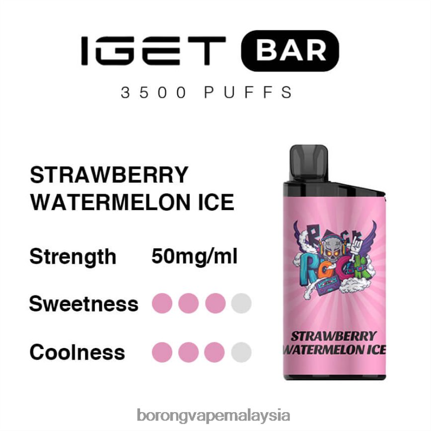 Rokok Elektronik Atau Vape - ais tembikai strawberi 88BL2089 IGET BAR 3500 5 nikotin