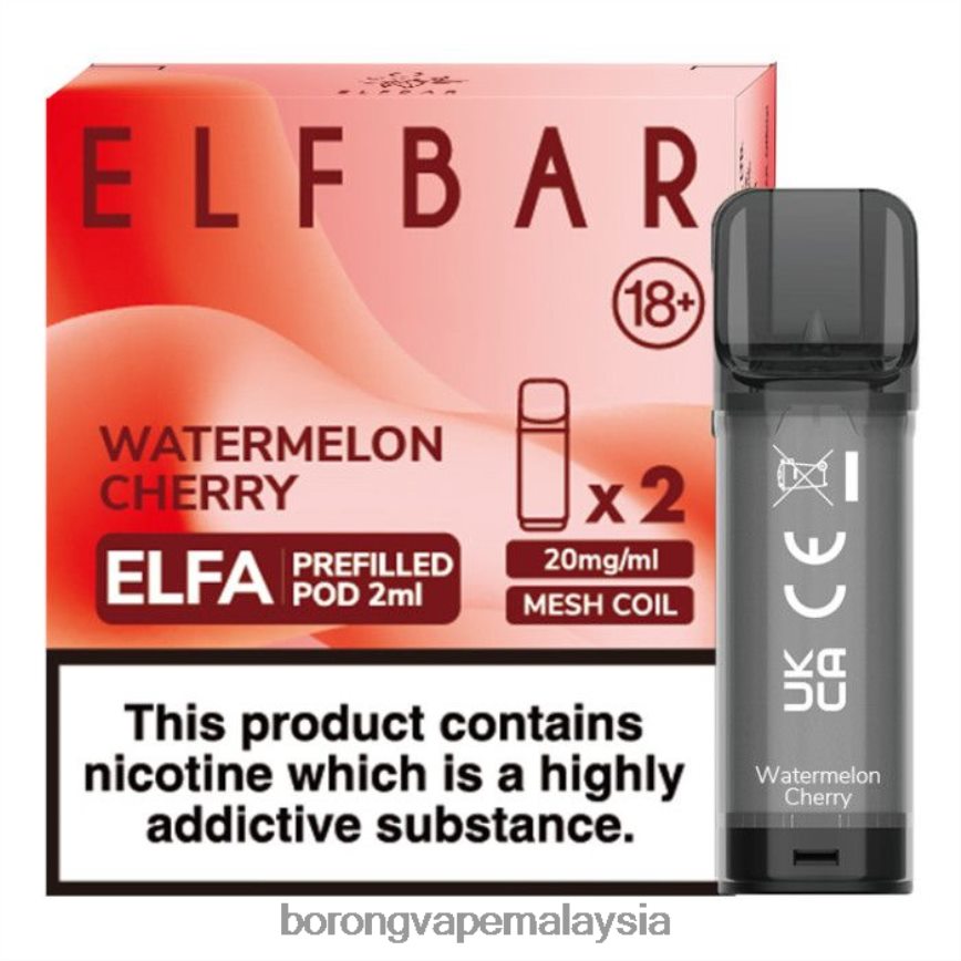 Rokok Elektronik Atau Vape - ceri tembikai 88BL20329 ELFBAR Elfa pod pra-isi - 2ml - 20mg (2 pek)