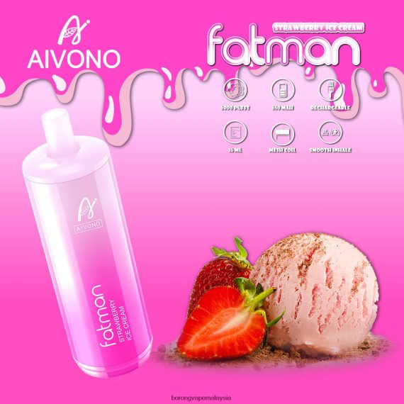 Rokok Elektronik Dan Vape - Aivono FATMAN 6800 aiskrim strawberi TZ062V21