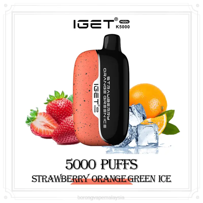 Rokok Elektronik Pdf - IGET Moon k5000 ais hijau oren strawberi F60012