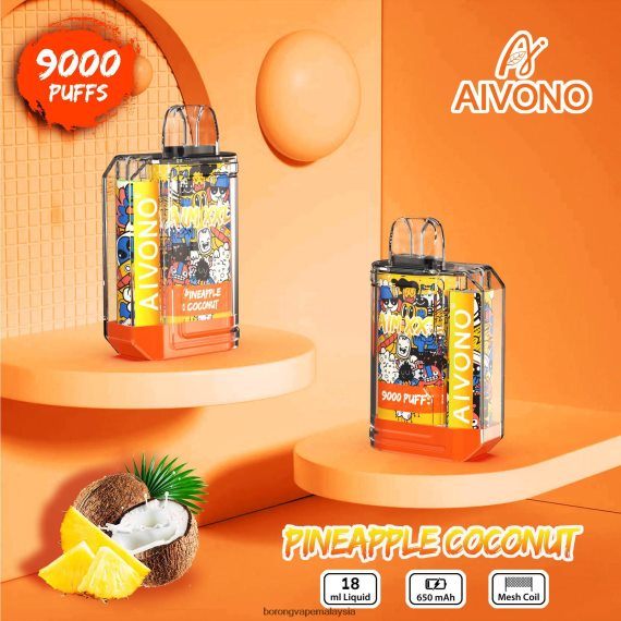 Rokok Elektronik Terbaru - Aivono AIM XXL 9000 pelekat mulut lutsinar kelapa nenas TZ062V52