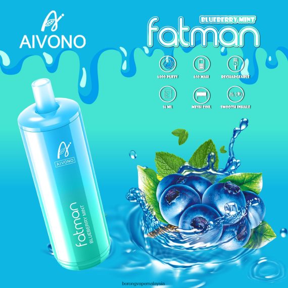 Rokok Elektronik Terbaru - Aivono FATMAN 6800 pudina blueberry TZ062V22