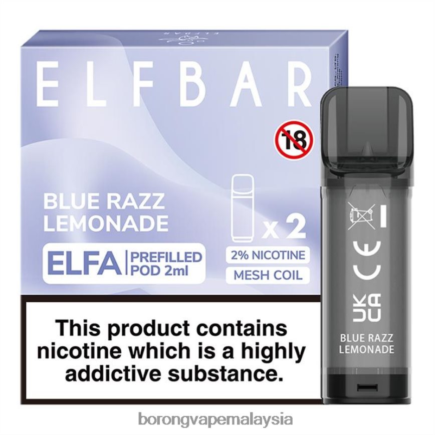 Rokok Elektronik Terbaru - limau razz biru 88BL20327 ELFBAR Elfa pod pra-isi - 2ml - 20mg (2 pek)