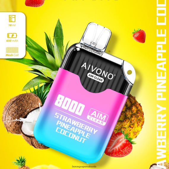 Rokok Elektronik Terbaru Di Malaysia - Aivono AIM CLEAR 8000 kelapa nenas strawberi TZ062V207