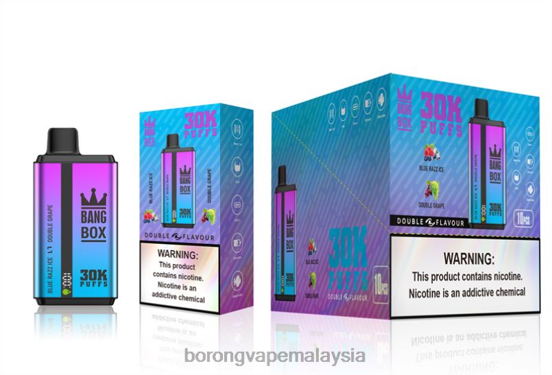 Rokok Elektronik Vape - Bang Box 30000 sedutan dwi perisa ais razz biru  anggur berganda ZT82872