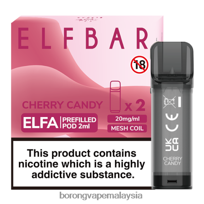 Rokok Elektronik Vape - gula-gula ceri 88BL20338 ELFBAR Elfa pod pra-isi - 2ml - 20mg (2 pek)