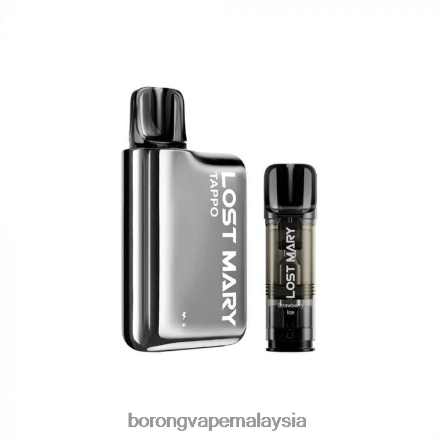 Rokok Elektronik Vape - perak tahan karat x ais strawberi 88BL20438 LOST MARY Tappo kit vape pod