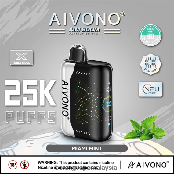 Vape Borong Malaysia Review - Aivono AIM BOOM 25000 miami pudina TZ062V349