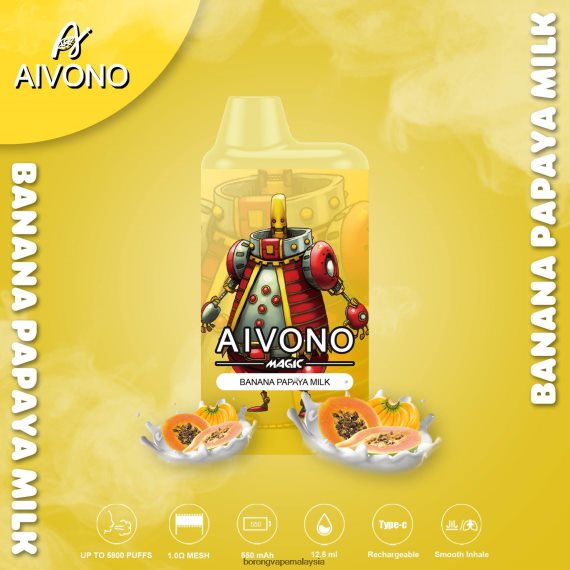 Vape Borong Malaysia Review - Aivono AIM MAGIC 5800 rokok kotak mulut susu betik pisang TZ062V94