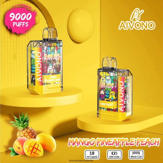 Vape Borong Malaysia Review - Aivono AIM XXL 9000 pelekat mulut lutsinar pic nanas mangga TZ062V49