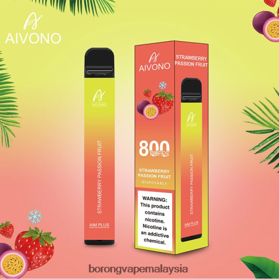 Vape Pakai Buang - Aivono AIM PLUS 800 buah markisa strawberi TZ062V195