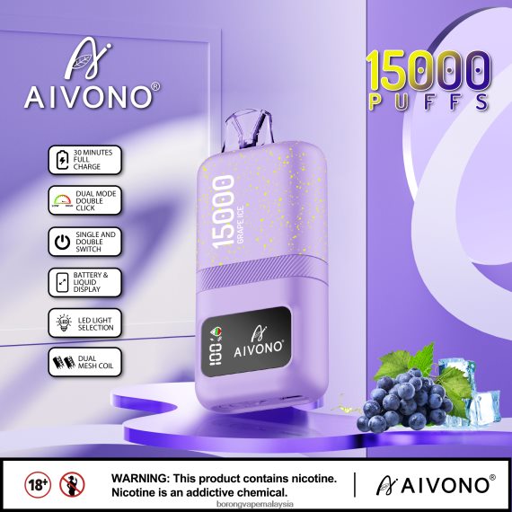 Vape Pakai Buang - Aivono AIM magic 15000 ais anggur TZ062V60