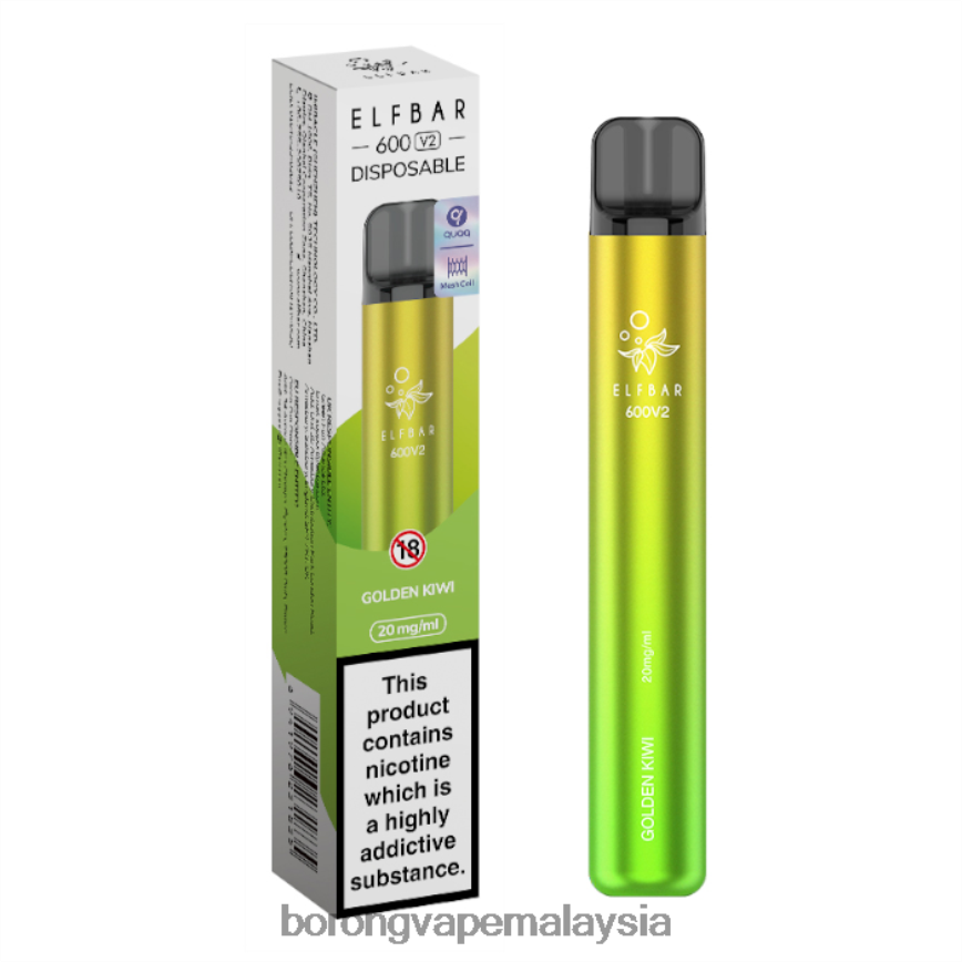 Harga Borong Vape - kiwi emas 88BL20283 ELFBAR 600V2 20mg